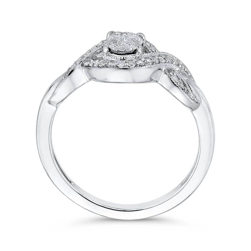 Infinity Design Princess Cut Engagement Ring - PureGemsJewels