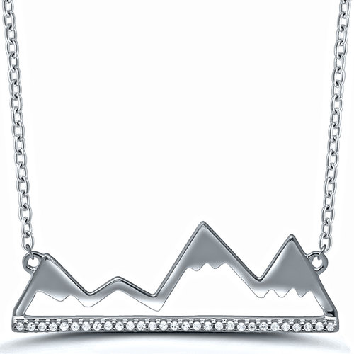 Mountain Necklace - Silver Minimal Circle – Elevation Goods