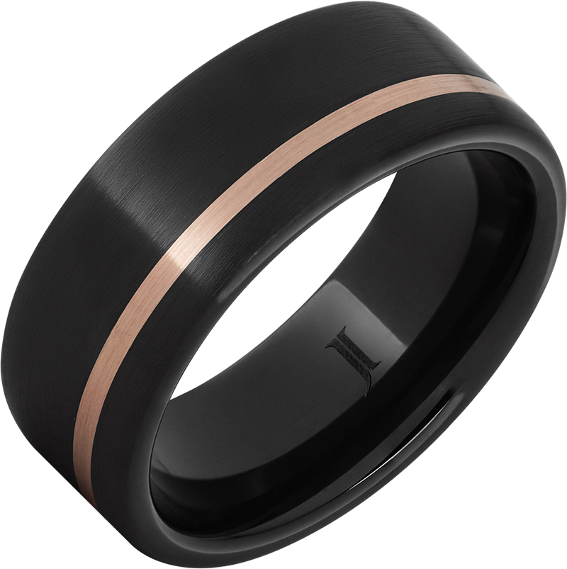 Pure Class - Black Diamond Ceramic™ Ring with Rose Gold Inlay
