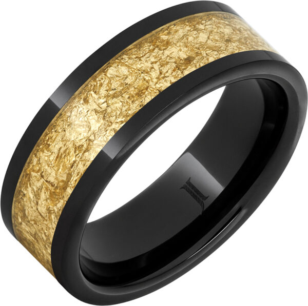 Black Diamond Ceramic™ Ring With 24k Gold Leaf Inlay