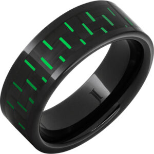 Black Diamond Ceramic™ Green Carbon Fiber Inlay Ring