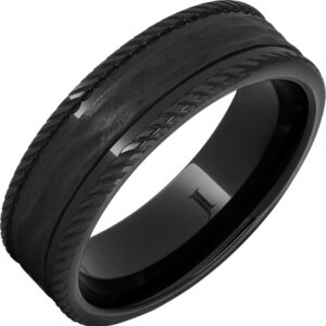 Rope Edge Ring in Black Diamond Ceramic™