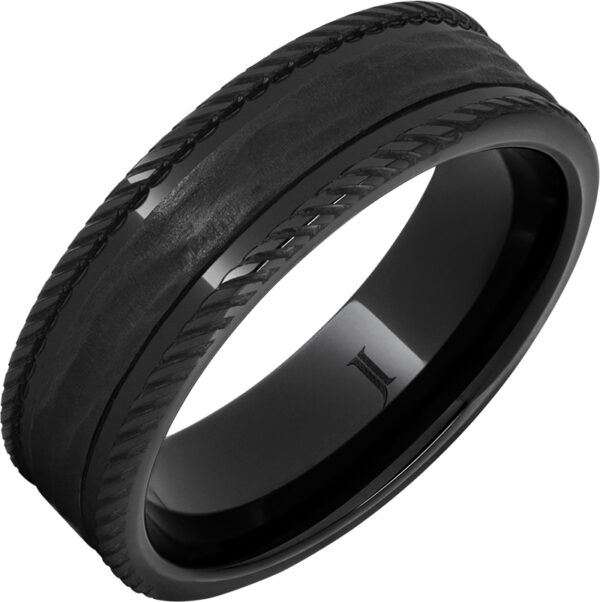 Rope Edge Ring in Black Diamond Ceramic™