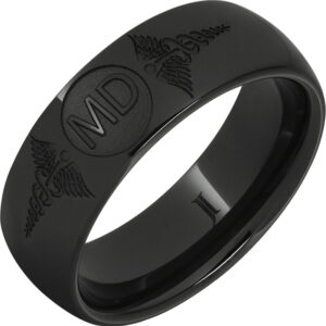 Black Diamond Ceramic™ Ring With Caduceus - Medical Doctor