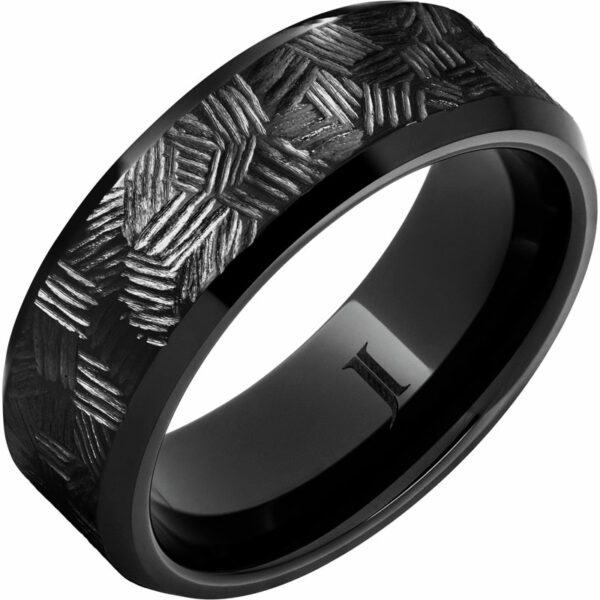Black Diamond Ceramic™ Thicket Hand Engraved Ring