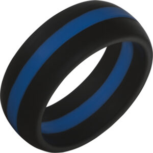 Tr?Band™ Silicone Black Ring with Blue Center