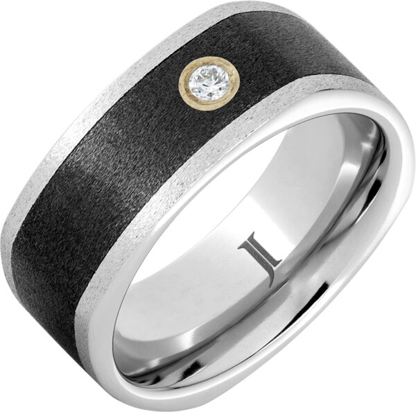 Square Stoned - Serinium® Square Ring with Single Diamond