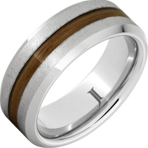 Barrel Aged™ Serinium® Ring with Rye Whiskey Wood Inlay