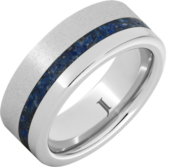Serinium® Ring with Lapis Lazuli Inlay and Stone Finish