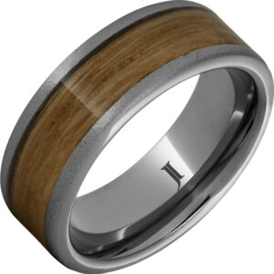 Barrel Aged™ Rugged Tungsten™ Ring with Single Malt Scotch Inlay and Stone Finish
