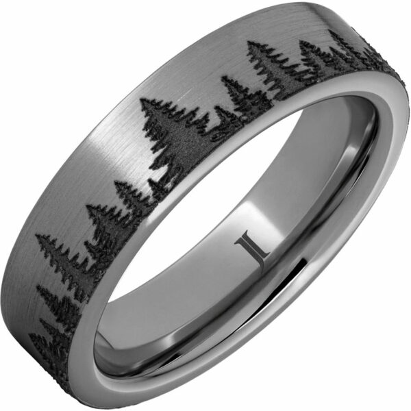 Rugged Tungsten™ Forest Scene Ring with Satin Finish
