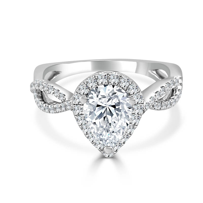 Rose Cut Black Diamond Ring Gold V Shaped Wedding Band Halo Pear Ring | La  More Design