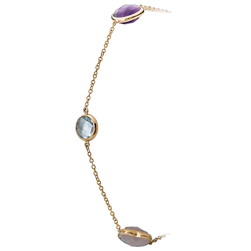 14K YG Multi-Color Gemstone Bracelet 12.40cttw 7 3/4” L | eBay